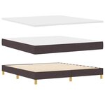 vidaXL Lit à ressorts Marron foncé et Blanc 180 x 200 cm Polyester