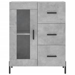 vidaXL Buffet haut Gris béton 69 5x34x180 cm Bois d'ingénierie