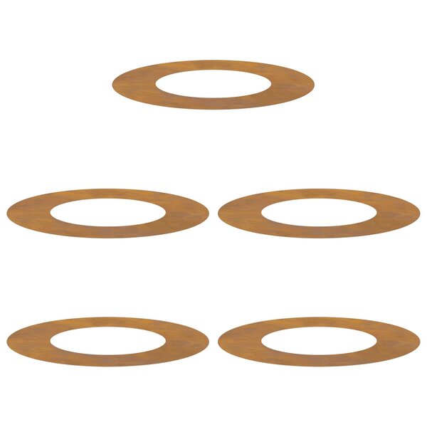 vidaXL adapté pour anneaux d'arbre plats 5 Pièces Marron Ø40 / 70 cm
