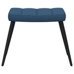 vidaXL Chaise de relaxation avec tabouret Bleu Tissu