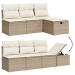 vidaXL Salon de jardin avec coussins 8 Pièces beige résine tressée