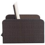 vidaXL Salon de jardin 2 Pièces avec coussins Résine tressée Marron