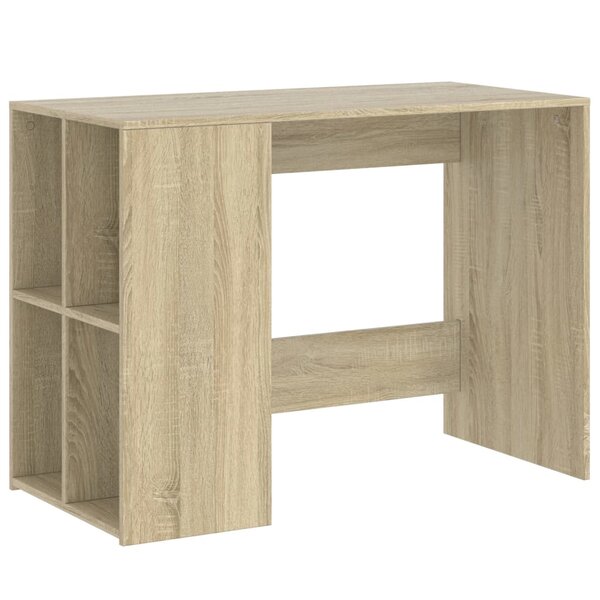 Bureau table poste de travail meuble d'ordinateur informatique étude chêne sonoma 102 x 50 x 75 cm bois d'ingénierie brun 02_0023637