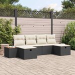 vidaXL Ensemble de canapé de jardin 6 Pièces Noir 55 x 62 x 69 cm