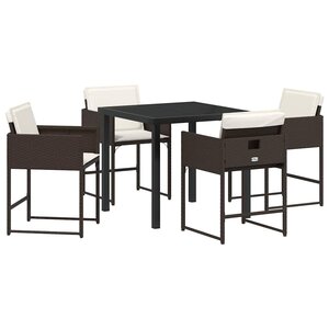 vidaXL Ensemble de salle à manger pour jardin 5 Pièces Marron polyrotin