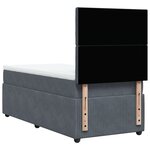 vidaXL Sommier à lattes de lit avec matelas Gris foncé 100x200 cm
