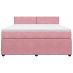 vidaXL Sommier à lattes de lit avec matelas Rose 180x200 cm Velours