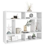 vidaXL Étagère murale Blanc brillant 75x16x55 cm Bois d'ingénierie