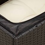 vidaXL Canapé d'angle de jardin avec coussins noir résine tressée