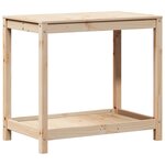 vidaXL Table de rempotage avec étagère 82 5x50x75cm bois massif de pin