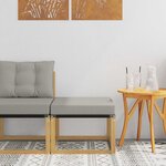 vidaXL Pouf d'Extérieur Bois d'acacia massif et tissu Textilène Blanc