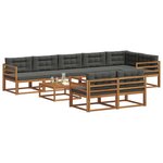 vidaXL Ensemble de canapés d'extérieur 9 Pièces Naturel et Anthracite