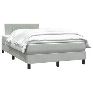 vidaXL Sommier à lattes de lit et matelas gris clair 120x210cm velours