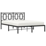 vidaXL Cadre de lit métal sans matelas avec tête de lit noir 140x200cm