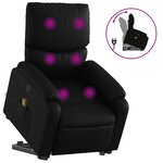 vidaXL Fauteuil inclinable de massage Noir Similicuir