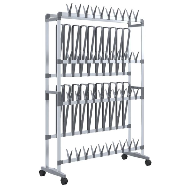 vidaXL Étagère à chaussures avec roulettes Argenté 89x27x120 cm