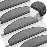 vidaXL Tapis d'escalier auto-adhésifs 15 Pièces Gris foncé