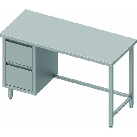 Table inox avec tiroir a gauche sans dosseret - gamme 600 - stalgast -  - 1300x600 x600x900mm