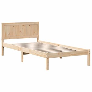 vidaXL Cadre de Lit Simple en Bois de Pin Naturel Bois de Pin Massif