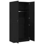 vidaXL Armoire avec stockage Noir 90 x 52 x 200 cm Bois d'ingénierie