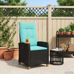 vidaXL Chaise inclinable avec plateau à thé 62 x 64 x 112 cm polyrotin