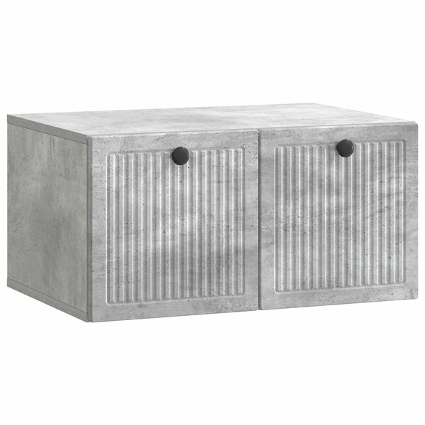 vidaXL Meuble TV mural Gris béton 59 5 x 41 x 30 cm Bois d'ingénierie