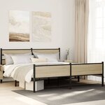 vidaXL Cadre de lit en métal sans matelas chêne sonoma 183x213 cm