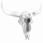 vidaXL Crâne de taureau Argent 53 x 11 x 40 cm Aluminium