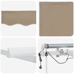 vidaXL Auvent Rétractable Beige 400 × 350 cm Tissu  Métal