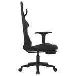 vidaXL Chaise de jeu avec repose-pied Noir et blanc Tissu
