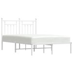 vidaXL Cadre de lit métal sans matelas et tête de lit blanc 120x200 cm
