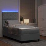 vidaXL Lit à ressorts avec matelas Gris clair 100 x 200 cm tissu