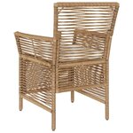 vidaXL Chaise d'Extérieur avec coussin 4 Pièces Beige et crème polyrotin