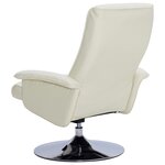 vidaXL Fauteuil inclinable avec repose-pied crème similicuir