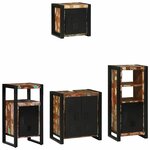vidaXL Ensemble de mobilier de salle de bain avec étagère 4 Pièces
