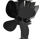 vidaXL Ventilateur de poêle alimenté par chaleur 4 pales Noir
