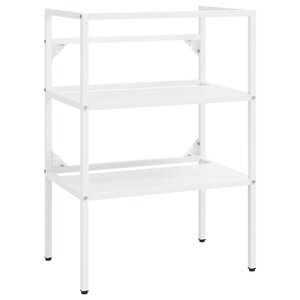 vidaXL Cadre de lavabo de salle de bain Blanc 59x38x83 cm Fer