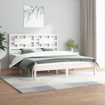 vidaXL Cadre de lit sans matelas blanc 160x200 cm bois de pin massif