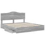 vidaXL Lit de Rangement Gris Sonoma 180 x 200 cm Bois d'ingénierie