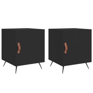 vidaXL Tables de chevet 2 Pièces noir 40x40x50 cm bois d’ingénierie