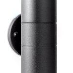 Applique murale extérieure 2L noir métal-verre GU10 max 18W IP44