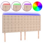 vidaXL Tête de lit à LED Cappuccino 200x5x118/128 cm Similicuir