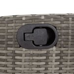 vidaXL Banc inclinable de jardin avec coussins gris résine tressée