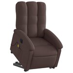 vidaXL Fauteuil inclinable de massage électrique Marron foncé Tissu