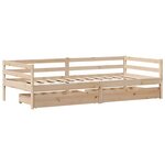 vidaXL Lit de jour avec tiroirs sans matelas 90x200 cm bois massif