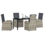 vidaXL Ensemble de salle à manger pour jardin 5 Pièces Gris polyrotin