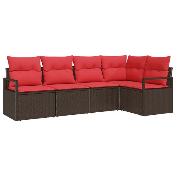 vidaXL Ensemble de Canapés 5 Pièces Marron polyrotin