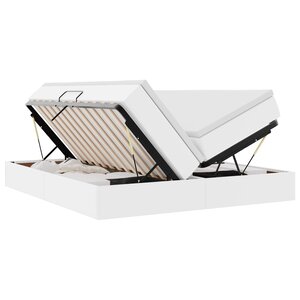 vidaXL Lit avec rangement et matelas avec matelas Blanc 180 x 200 cm