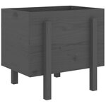 vidaXL Jardinière gris 62x50x57 cm bois massif de pin
