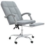 vidaXL Fauteuil inclinable de bureau Gris clair Tissu